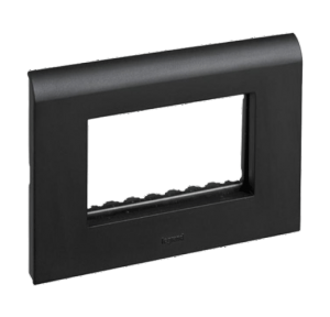 Legrand Myrius 16M Black Plate With Frame, 6732 36